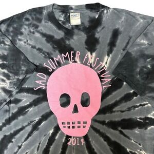 Sad Summer Festival 2019 Gray Short Sleeve Skull Large All Time Low T Shirt‎
